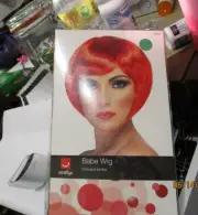 Ladies Fancy Short Bob with fringe Wig Babe Red by Smiffys NIB 42055