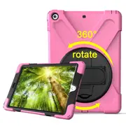 For iPad 2018,2017 9.7-inch Pink Hand-strap Armour Case