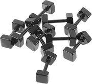 [WOFASHPURET] Stylish Titanium Dumbbell Earrings Ear Studs for Men Women Minimalist Design