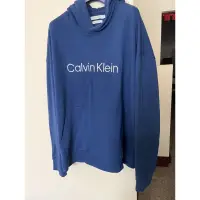 在飛比找蝦皮購物優惠-Calvin Klein CK藍色帽T 男裝L號 近全新 附