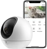 EZVIZ Security Camera, 2k+PTZ 360 WiFi Pet Camera, Starlight Colour Night Vision, Human/Pet/Crying Detection, 4X Auto-Zoom, 2-Way Calling, Waving-Hand Recognition&Control, Alexa, Google Assistant C6