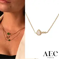 在飛比找蝦皮商城優惠-AEC PARIS 巴黎品牌 白鑽月光石項鍊 優雅金項鍊 C
