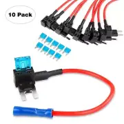 10PCS Add Circuit Fuse Tap Car Micro Blade Fuse Box Holder 12V Low Profile
