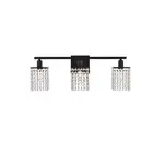 Living District Phineas 3 Light Vanity, Black/Clear - LD7010BK