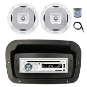 Pyle Marine CD Radio, Adapter,Spa Bezel,Antenna,Wire, 2x 6.5" 400W White Speaker