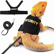 Bearded Dragon Harness and Leash Set, Escape Proof Adjustable Lizard Reptiles Harness with 5 ft Inches Leash for Walking Outdoor, Cute Outfits for Bearded Dragon Costumes