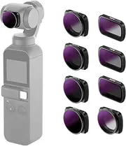 Neewer Magnetic Lens Filter Kit Compatible with DJI Osmo Pocket Camera - 8 Pieces ND4 ND8 ND16 CPL ND8/PL ND16/PL ND32/PL ND64/PL Made of Optical Glass and Aviation Aluminum Frame