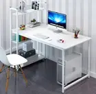 Edge Combination Workstation Computer Desk with Storage Shelves (White)