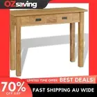 console table rustic solid teak 90x30x80 cm brown 2 drawers 4481