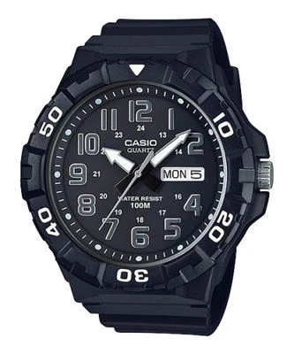 Casio MRW210H-1AV, Men's Black Resin Band, Oversized, 100 Meter, Day/Date, NEW