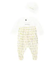 [Balmain Kids] Balmain Kids Logo cotton beanie and onesie set M 6 white