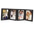 4 Folding Inch Hinged Picture Frame High Definition Natural Wood 5x7 Black