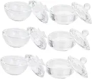Healeved Manicure Dish 6pcs Crystal Nail Art Cups Mix Acrylic Nail Liquid Easy to Use