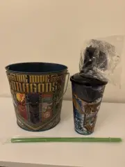 Regal Theater How to Train Your Dragon Popcorn Bucket Tumbler Toothless Cup Set