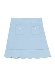 Self-portrait Kids Sequin-embellished Ribbed-knit Skirt - Blue Light - 4-5Y (4 Years) 4-5Y (4 years)
