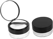 FOYTOKI 2pcs Elastic Mesh Loose Box Empty Container Compact Cosmetic Empty Makeup Containers Small Travel Pressed Power Blurring Setting Portable Case Abs Black