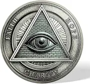 Masonic Challenge Coin Square Compass Freemason All Seeing Eye Coin