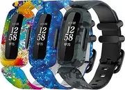 Watch Wristbands Compatible with Fitbit Ace 3 Band for Kids Replacement Adjustable Sport Strap Breathable Silicone Bands for Fitbit Ace 3