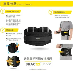 Bracoo奔酷透氣單手可調支撐護腰(Z字形滑輪束帶強固型)BB30