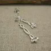 Sterling Silver Celtic Trinity Knot Diamond Earrings Keith Jack Jewelry
