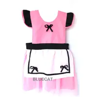 在飛比找樂天市場購物網優惠-粉色黑滾邊蝴蝶結 兒童圍裙【BlueCat】【JI2382】