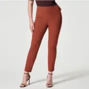 Spanx On The Go Ankle Slim Straight Pants Size Medium Bronze Glow Women's New
