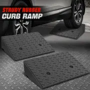 For Warehouse/Wheelchair/Cars 5.5" Rise Rubber Driveway Threshold Curb Ramp 2Pcs