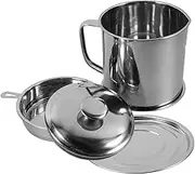 OKUMEYR Convenient Oil Holder Grease Can Stainless Steel Material for Kitchen Filtration