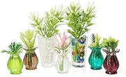 Odoria 1/12 Scale Dolls House Miniature Potted Plants 2Pcs and Flower in Vase 5Pcs Dollhouse Accessories