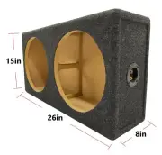 Car Audio Dual 12" Subwoofer Stereo Sub Box Speaker, Reinforced