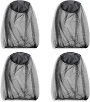 Premium Mosquito Net Head for Insects, Pack of 4 for Outdoor Lovers, Protect from Fly Screen, Mosquito Gnat and Other Flies for All Hats, Head Net, Black, Nein