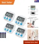 4 Piece Digital Kitchen Timer, with Magnetic and Stand,Strong Alarm,Suitable ...