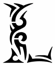 "TRIBAL L" Design Letter Stencil Name Initial Alphabet 4" 5" 6" 7" Inch Sheet
