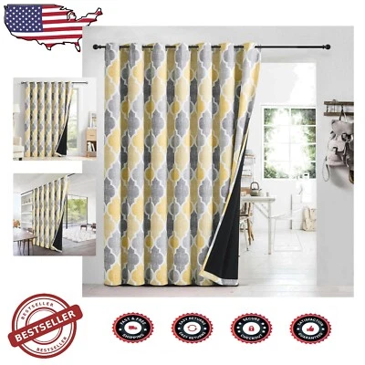 Moroccan Geo Print Blackout Curtains 100"W x 84"L - Perfect for Any Space