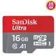 SanDisk 16GB 16G microSDHC Ultra【Ultra 98MB/s】microSD micro SD SDHC UHS-I UHS C10 SDSQUAR-016G 手機記憶卡