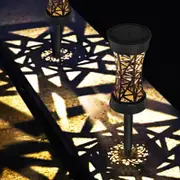 Solar Garden Lights 2Pcs Pathway Decorative Landscape Outdoor Stake Lamp IP65 Waterproof Stand Lamp