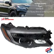 For Honda 2016-2018 Pilot Lx/17-20 Ridgeline RH Headlight Headlamp Clear Lens (for: Honda)