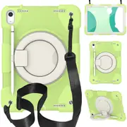 MCC Kids Shockproof Strap iPad (A16) 11" 2025 Apple 11th Gen Case Cover Ring inch [Yellow Green]