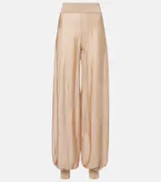[Alaia] Alaïa Knitted wide-leg pants AU 12 beige