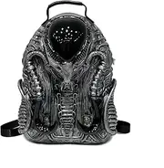 [RichMoro] Alien Street Punk Backpack - Universal Desert Design Fashion Backpack, Waterproof Large Capacity Multi-function Daily Travel Bag Fits 14 Inch Laptop and Notebook