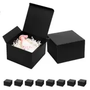Black Gift Boxes with Lids 6x6x4 Inches 10 Pack Groomsmen Proposal Cardboard ...