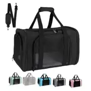 Dog Cat Carrier Pet Carriers for Small Medium 17.0"L x 11.0"W x 11.0"H Black
