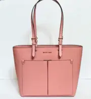 MICHAEL KORS JET SET TRAVEL MD DOUBLE POCKET TOTE SHOULDER BAG PRIMROSE