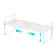 Expandable Cabinet Storage Shelf Adjustable Height Steel Metal Kitchen Counter