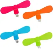 Personal Mini USB Fan for Cellphones - 4 Pack Portable Cell Phone Fan