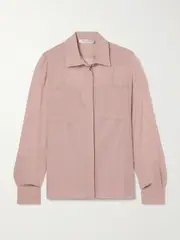 [Max Mara] Max Mara - Ercole Silk-georgette Shirt - Blush - UK 4 UK 4 Pink
