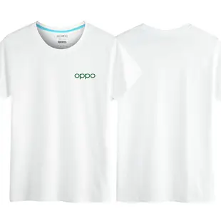 新款oppo工作服綠色短袖t恤純棉OPPO手機專賣店5g夏季工裝diy定制