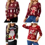Knit Christmas Pullover with Gingerbreads Man LED Light Up Sweater Jumper