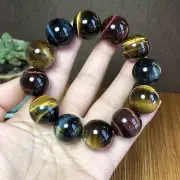 20mm Natural Polish Blue Red Yellow Tiger Eye bracelets Crystal ball sphere 1282