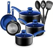 Kitchen Cookware Set 11 Piece Pots and Pans Set for Cooking Nonstick Dishwashe